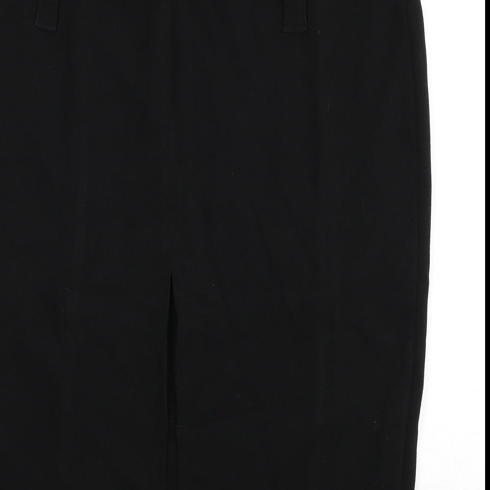 New Look Womens Black Polyester Straight & Pencil Skirt Size 18 Zip - Slit