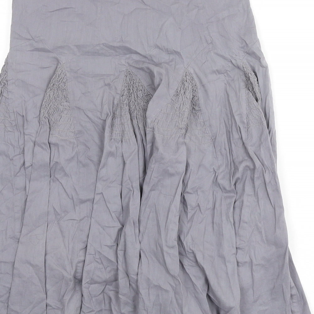 Jane Norman Womens Grey Cotton Flare Skirt Size 10 Zip