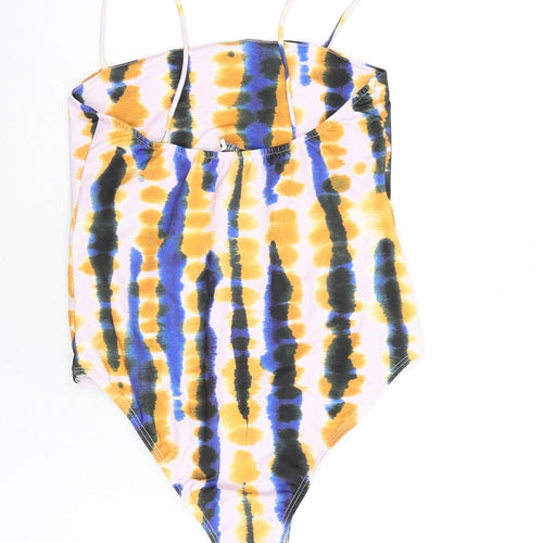 Zara Womens Multicoloured Geometric Polyester Leotard One-Piece Size M Pullover