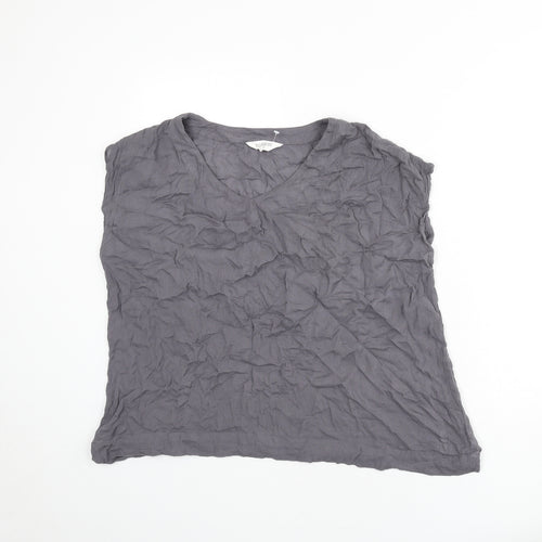 Nomad Womens Grey Viscose Basic Blouse Size 12 V-Neck