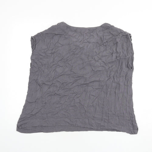 Nomad Womens Grey Viscose Basic Blouse Size 12 V-Neck