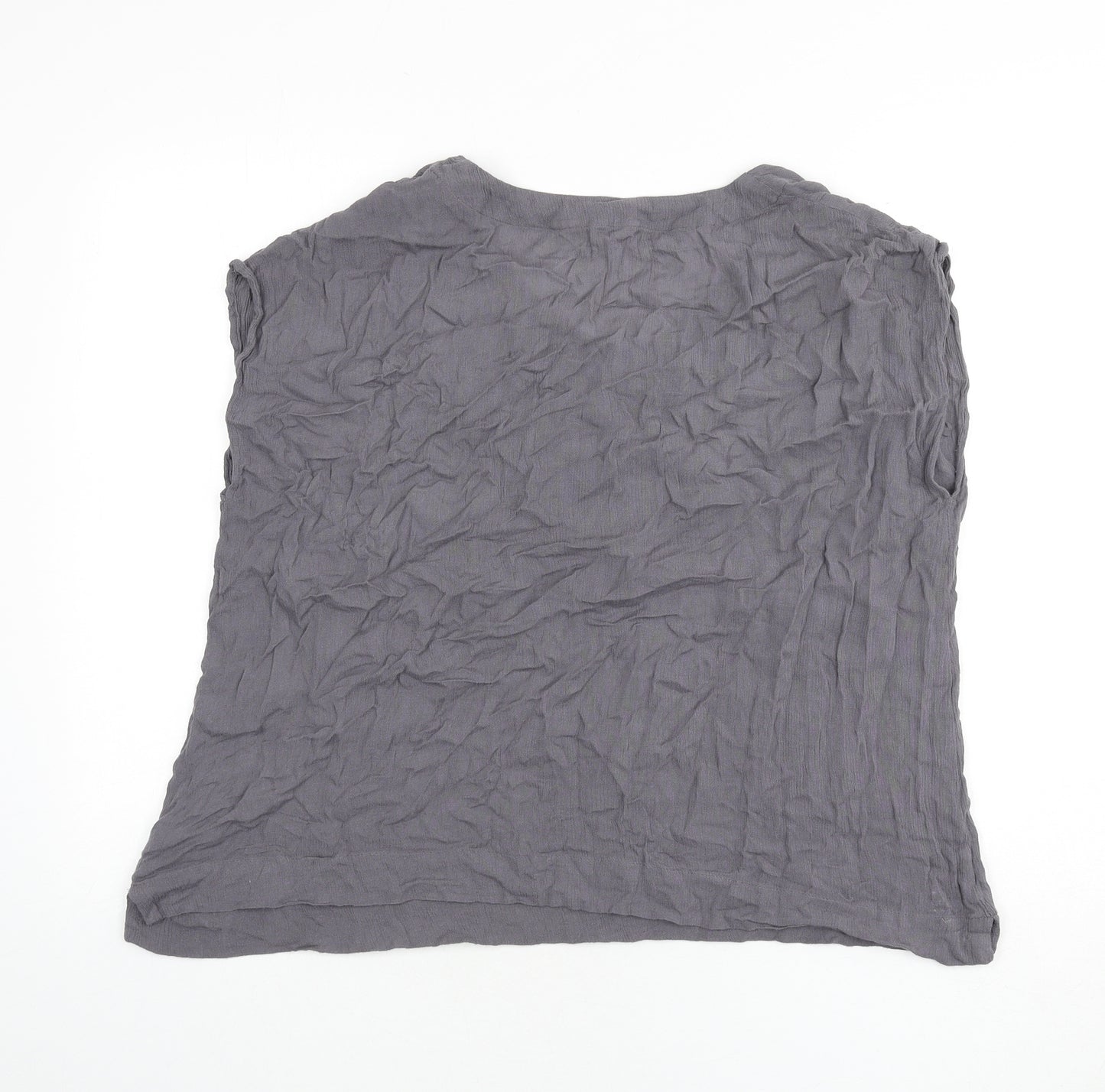Nomad Womens Grey Viscose Basic Blouse Size 12 V-Neck