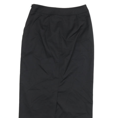 Warehouse Womens Black Polyester Straight & Pencil Skirt Size 6 Zip - Slit