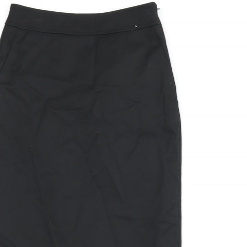 Warehouse Womens Black Polyester Straight & Pencil Skirt Size 6 Zip - Slit