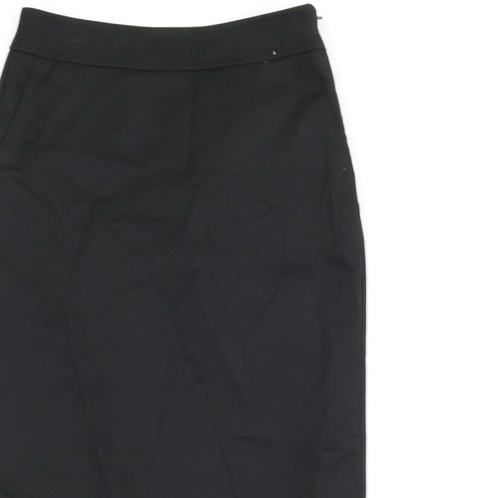 Warehouse Womens Black Polyester Straight & Pencil Skirt Size 6 Zip - Slit