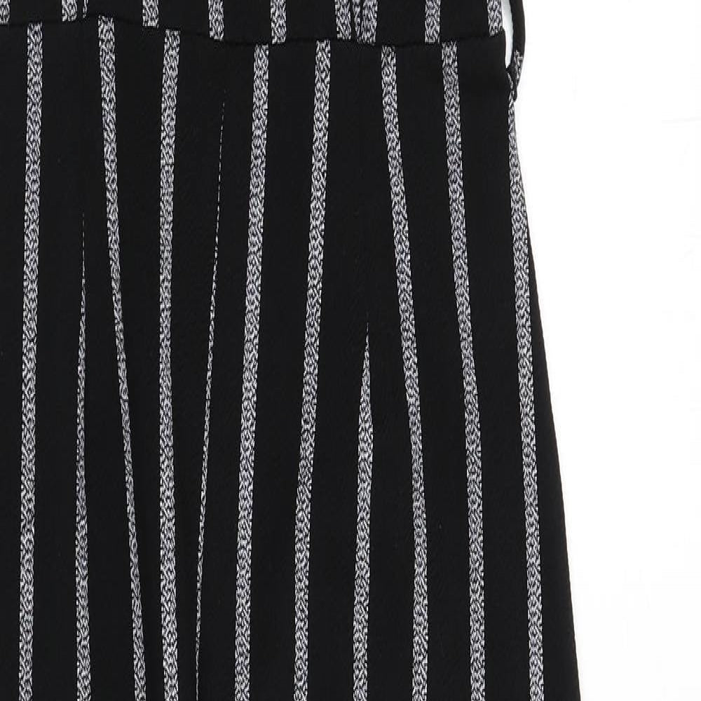 Boohoo Womens Black Striped Polyester Jumpsuit One-Piece Size 8 L27 in Pullover