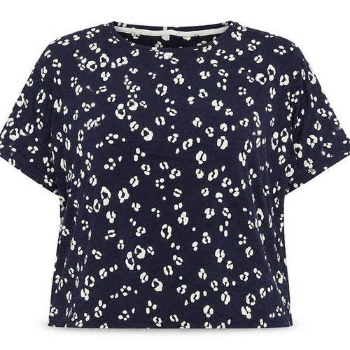 Marks and Spencer Womens Blue Geometric Viscose Top Pyjama Top Size 22