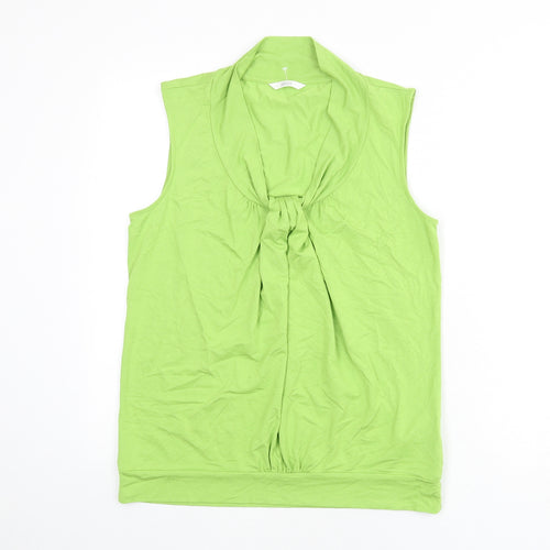 Marks and Spencer Womens Green Viscose Basic Tank Size 14 Scoop Neck