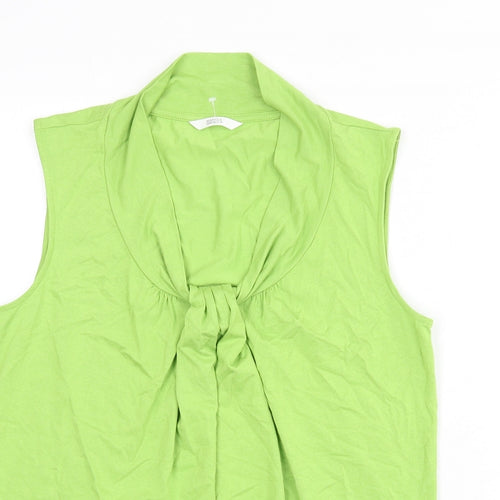 Marks and Spencer Womens Green Viscose Basic Tank Size 14 Scoop Neck
