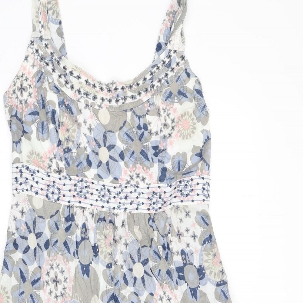 MANTARAY PRODUCTS Womens Multicoloured Floral 100% Cotton A-Line Size 10 Scoop Neck Pullover
