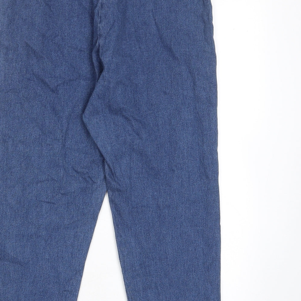 East Coast Womens Blue Fair Isle Cotton Cropped Jeans Size 18 L22 in Regular - Check measurements, Embroided