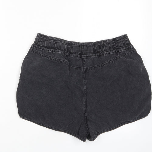 Tpshop Womens Grey Cotton Basic Shorts Size 16 L3 in Regular Pull On - Pockets, Elastic waist