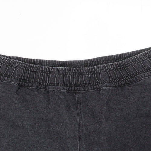 Tpshop Womens Grey Cotton Basic Shorts Size 16 L3 in Regular Pull On - Pockets, Elastic waist