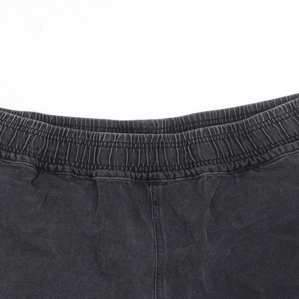 Tpshop Womens Grey Cotton Basic Shorts Size 16 L3 in Regular Pull On - Pockets, Elastic waist