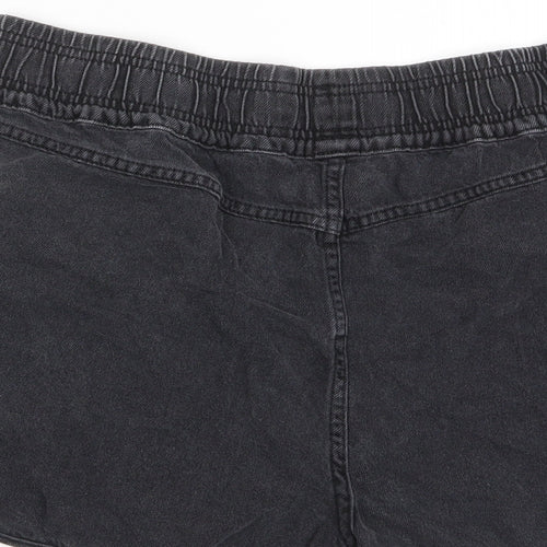 Tpshop Womens Grey Cotton Basic Shorts Size 16 L3 in Regular Pull On - Pockets, Elastic waist