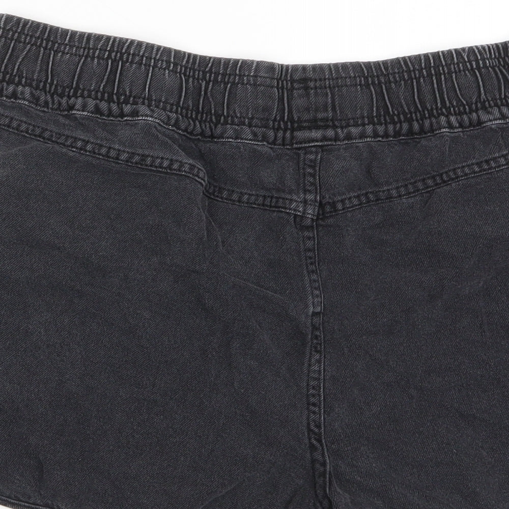 Tpshop Womens Grey Cotton Basic Shorts Size 16 L3 in Regular Pull On - Pockets, Elastic waist