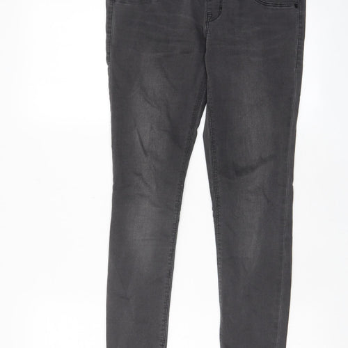 H&M Womens Grey Cotton Skinny Jeans Size 10 L30 in Regular