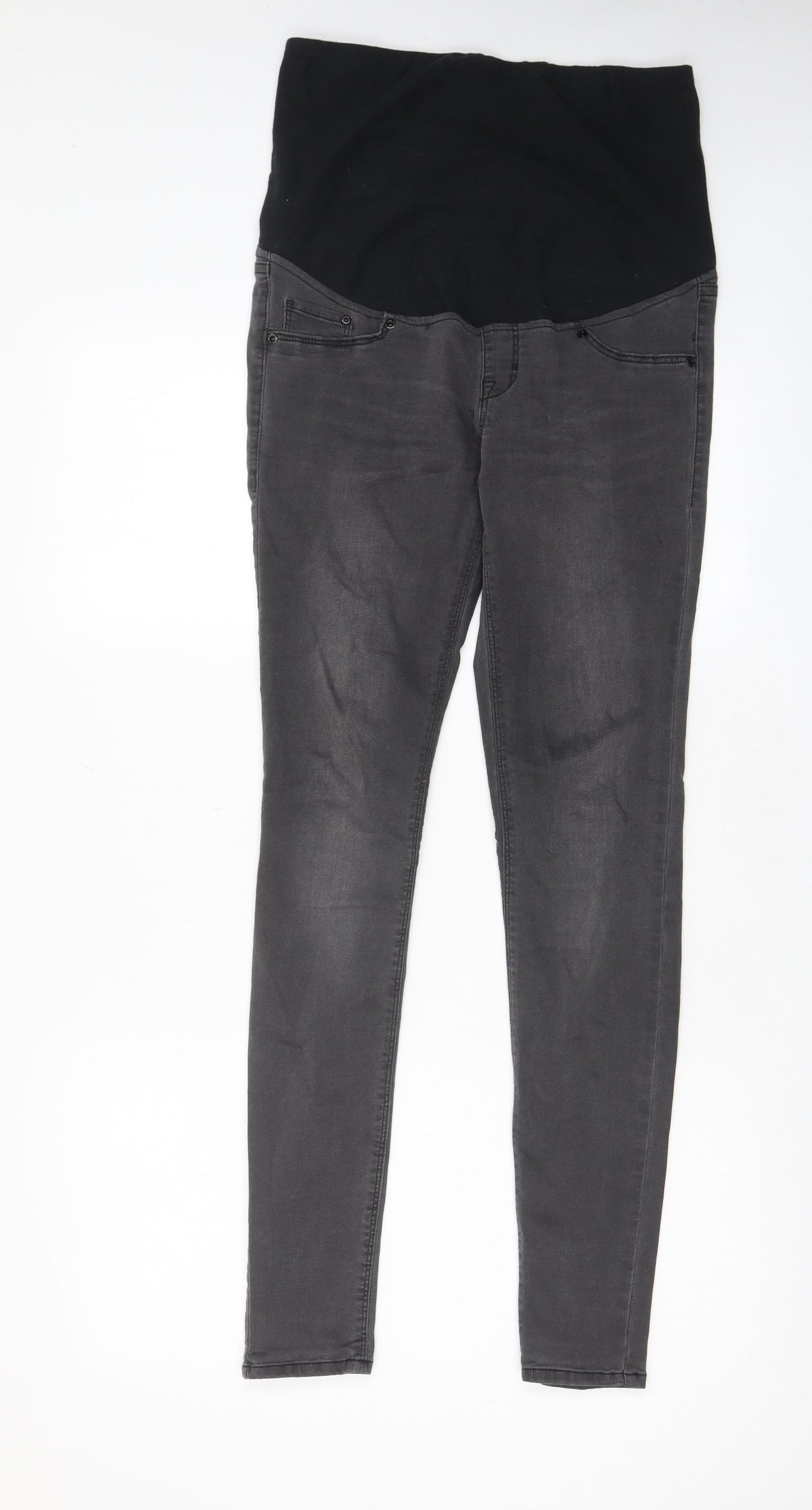 H&M Womens Grey Cotton Skinny Jeans Size 10 L30 in Regular