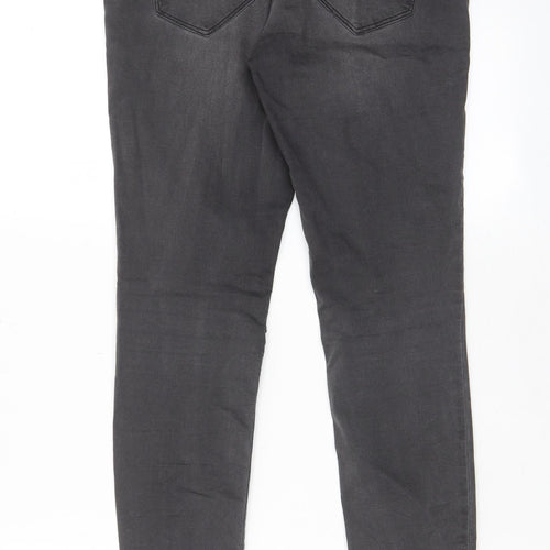 H&M Womens Grey Cotton Skinny Jeans Size 10 L30 in Regular