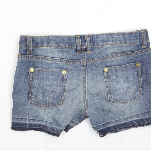 Limited Collection Girls Blue Cotton Bermuda Shorts Size 12 Years Regular Zip - Pockets, Belt Loops