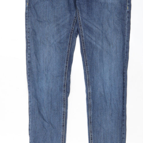 Marks and Spencer Mens Blue Cotton Skinny Jeans Size 30 in L33 in Regular Zip - Pockets, Belt Loops