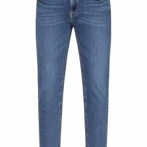 Marks and Spencer Mens Blue Cotton Skinny Jeans Size 30 in L33 in Regular Zip - Pockets, Belt Loops