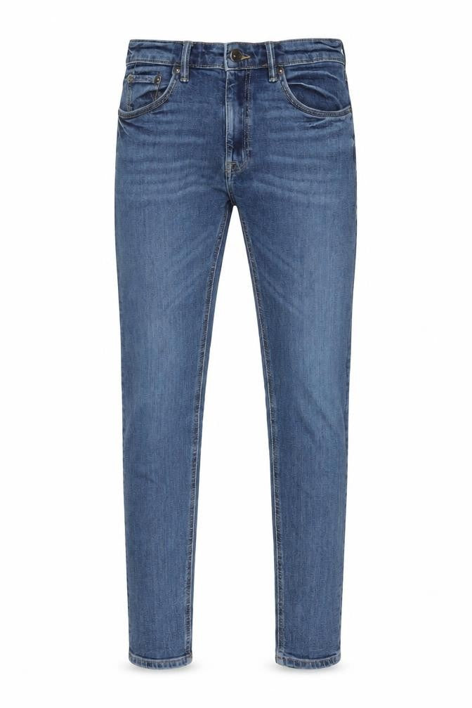 Marks and Spencer Mens Blue Cotton Skinny Jeans Size 30 in L33 in Regular Zip - Pockets, Belt Loops