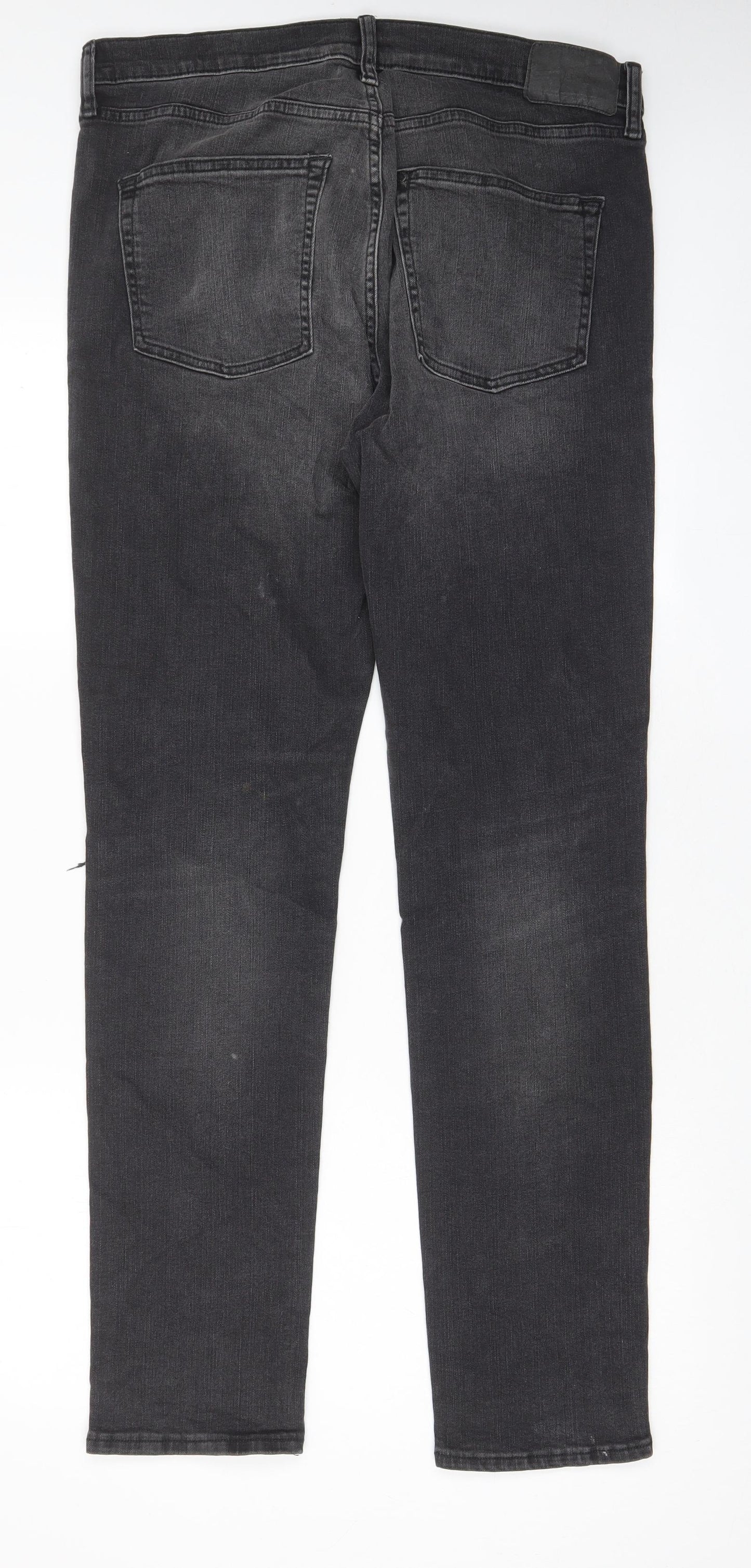 H&M Mens Grey Cotton Skinny Jeans Size 36 in L32 in Regular Zip - Pockets, Belt Loops