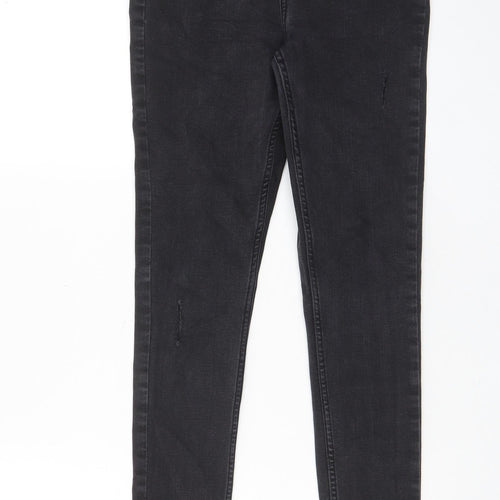 Denim & Co. Womens Grey Cotton Skinny Jeans Size 10 L27 in Regular Zip - Pockets, Belt Loops
