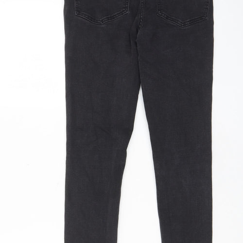 Denim & Co. Womens Grey Cotton Skinny Jeans Size 10 L27 in Regular Zip - Pockets, Belt Loops