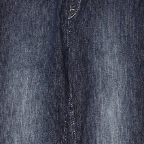 NEXT Womens Blue Cotton Bootcut Jeans Size 18 L33 in Regular Zip - Pockets, Belt Loops