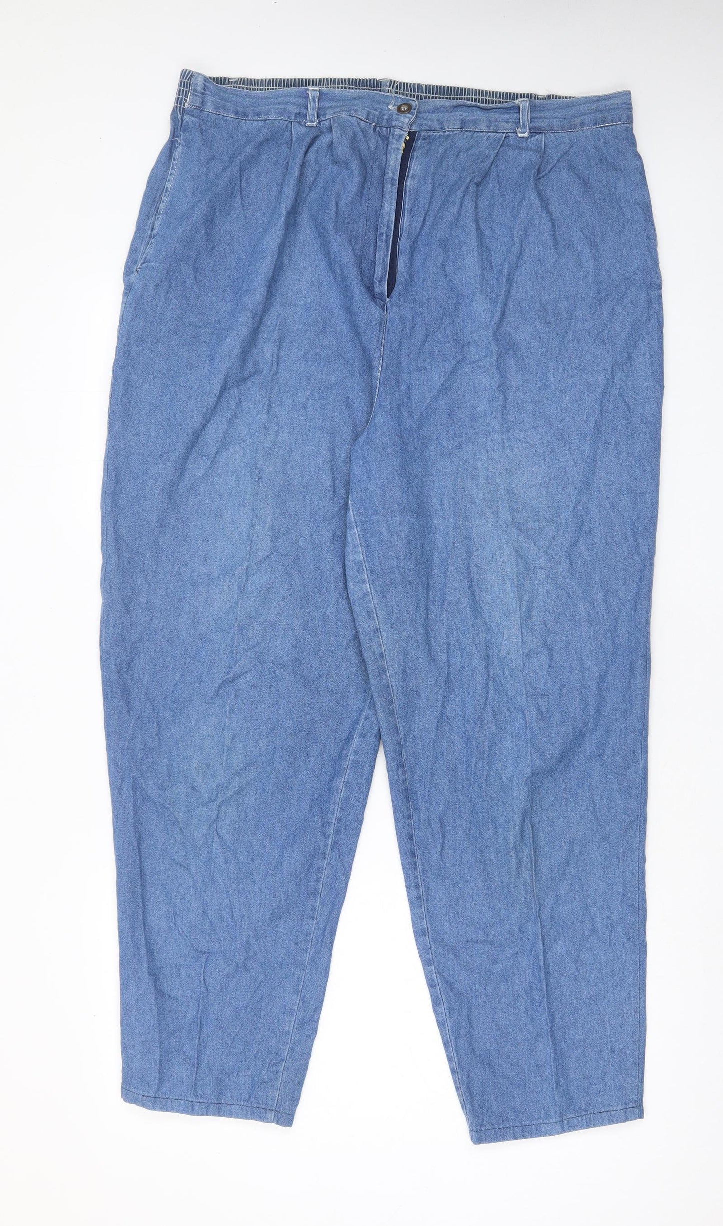 Reed Hunter Womens Blue Cotton Tapered Jeans Size XL L29 in Regular Zip - Pockets, Belt Loops, Pleated