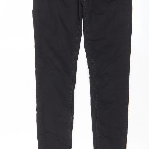 Warehouse Womens Black Cotton Skinny Jeans Size 10 L28 in Regular Zip - Pockets, Belt Loops