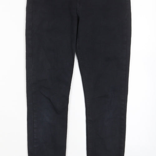 Topshop Womens Black Cotton Skinny Jeans Size 28 in L30 in Regular Zip - Pockets, Belt Loops