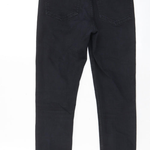 Topshop Womens Black Cotton Skinny Jeans Size 28 in L30 in Regular Zip - Pockets, Belt Loops