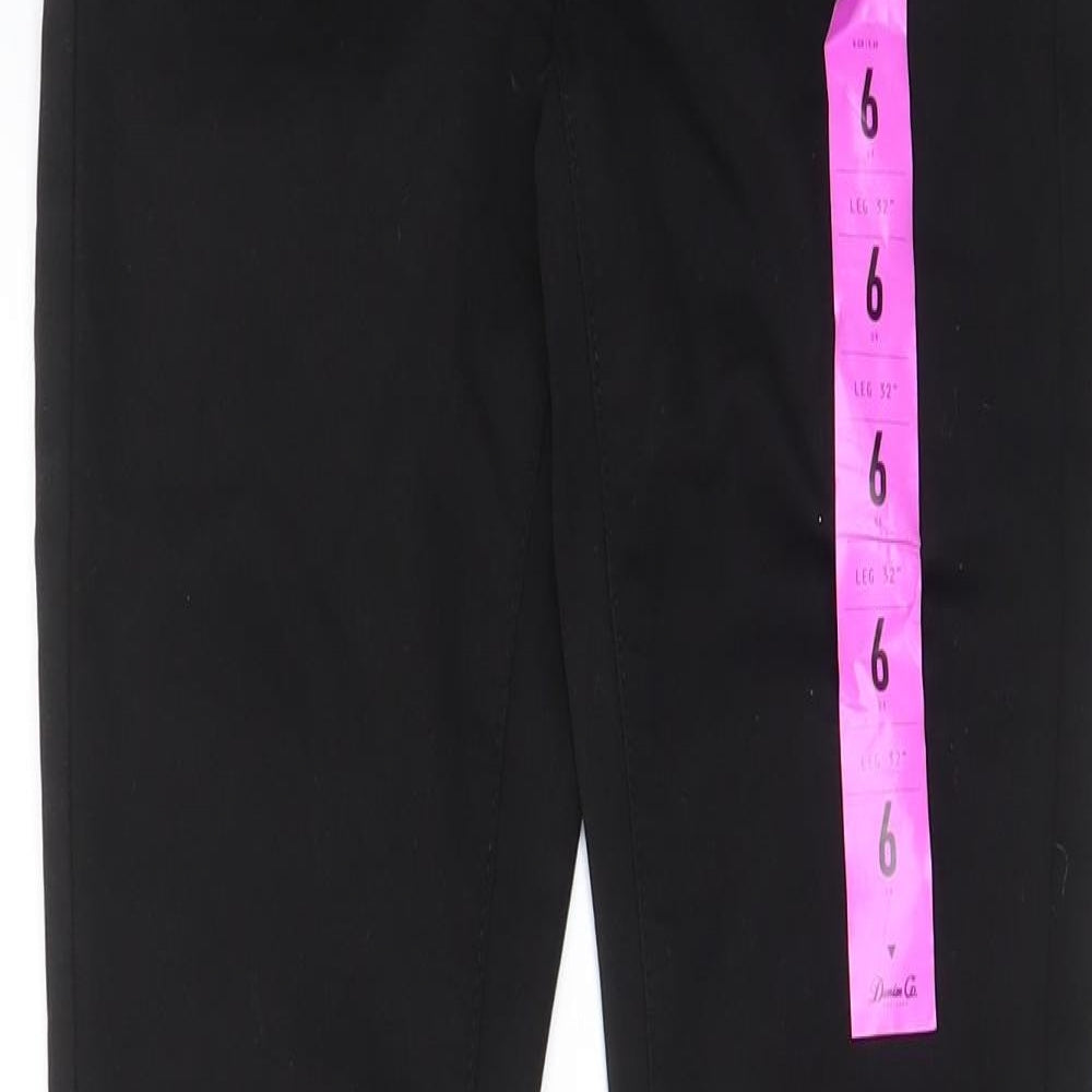 Denim & Co. Womens Black Cotton Skinny Jeans Size 6 L30 in Regular Zip - Pockets, Belt Loops