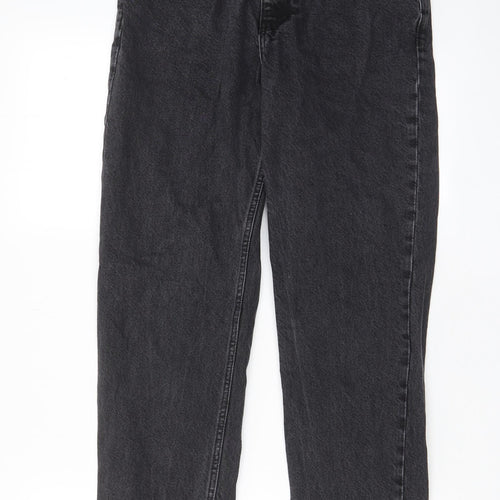 Mango Womens Black Cotton Mom Jeans Size 8 L26 in Regular Zip - Pockets, Belt Loops