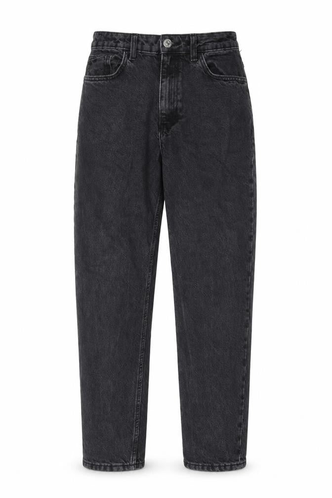 Mango Womens Black Cotton Mom Jeans Size 8 L26 in Regular Zip - Pockets, Belt Loops