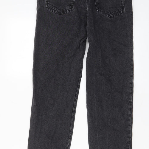 Mango Womens Black Cotton Mom Jeans Size 8 L26 in Regular Zip - Pockets, Belt Loops