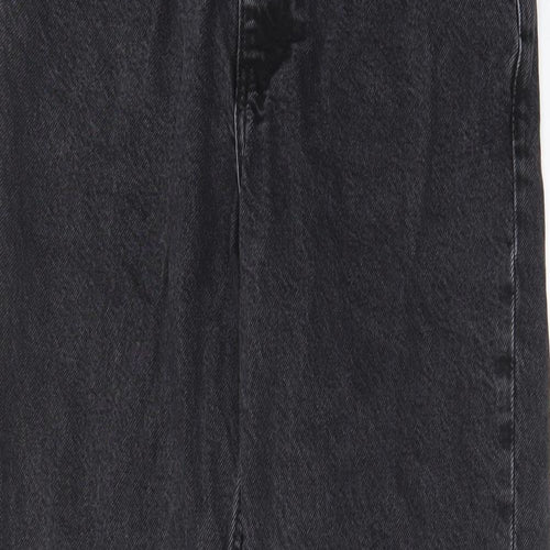 Mango Womens Black Cotton Mom Jeans Size 8 L26 in Regular Zip - Pockets, Belt Loops