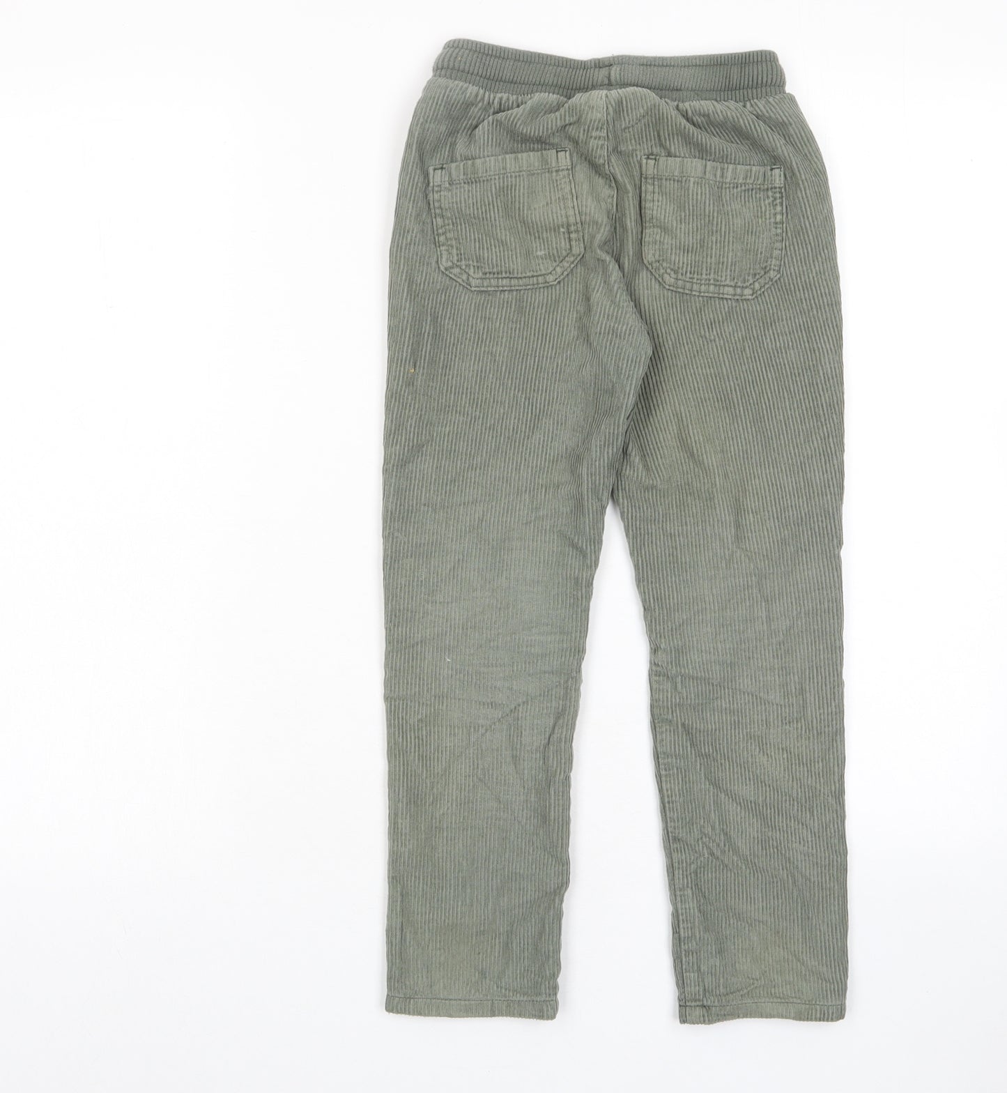 TU Boys Green Cotton Chino Trousers Size 5-6 Years Regular Drawstring - Pockets, Elastic waist