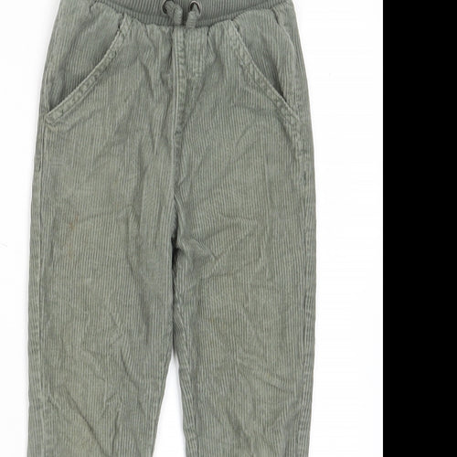 TU Boys Green Cotton Chino Trousers Size 5-6 Years Regular Drawstring - Pockets, Elastic waist