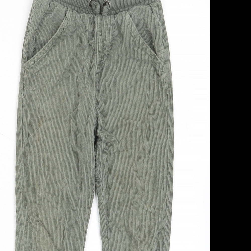 TU Boys Green Cotton Chino Trousers Size 5-6 Years Regular Drawstring - Pockets, Elastic waist