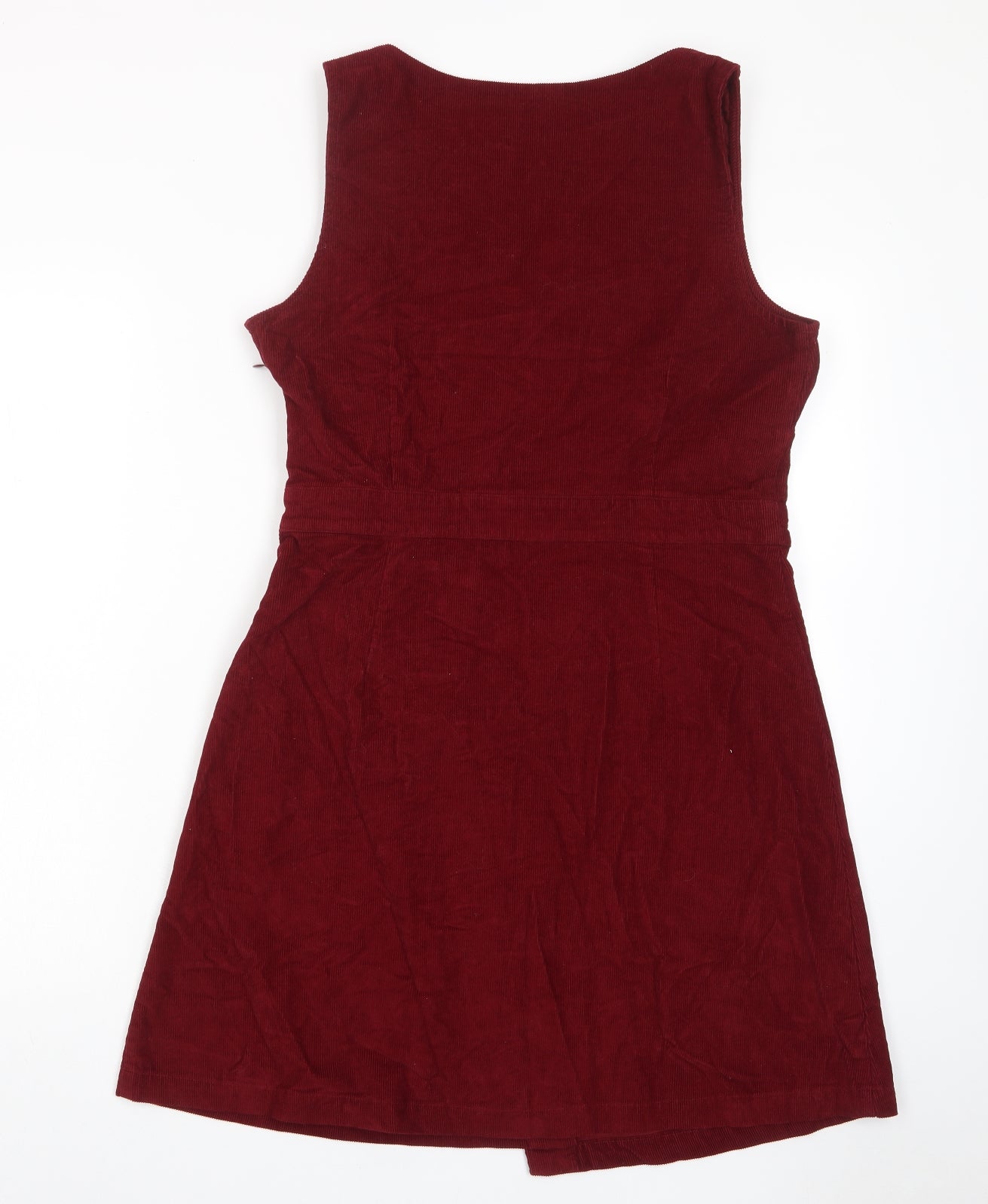 Bravissimo Womens Red Cotton A-Line Size 12 V-Neck Zip - Pleated, Belted