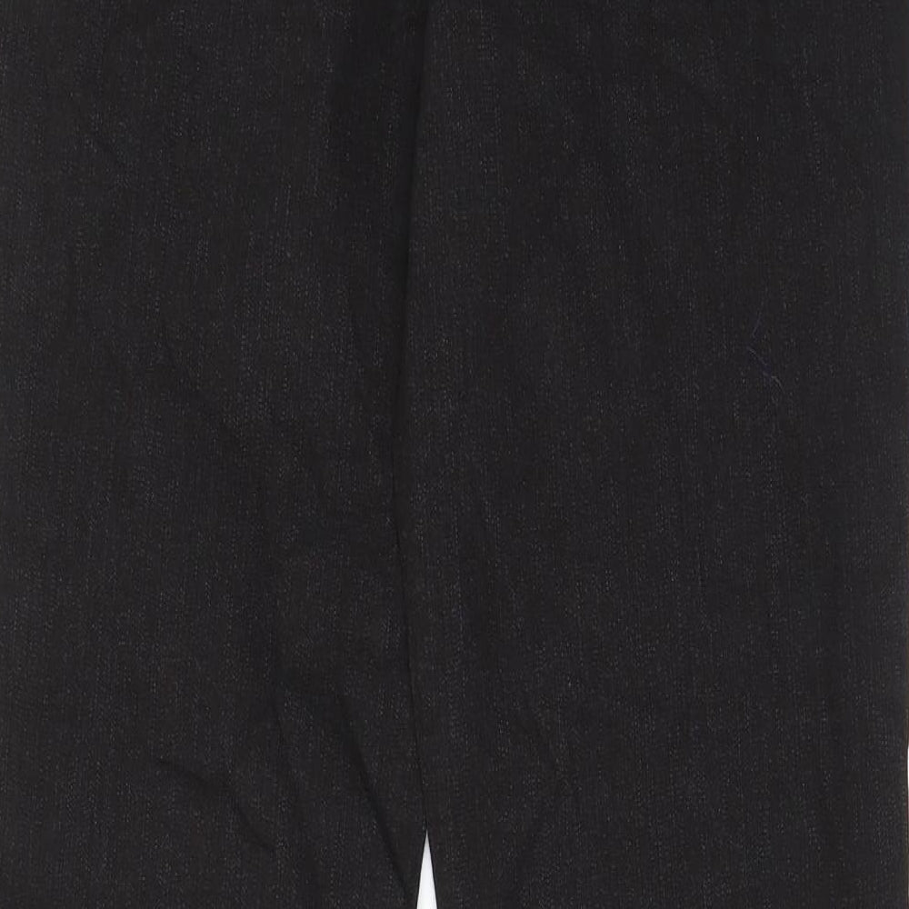 Marks and Spencer Womens Black Cotton Bootcut Jeans Size 10 L30 in Regular Zip - Pockets, Belt Loops