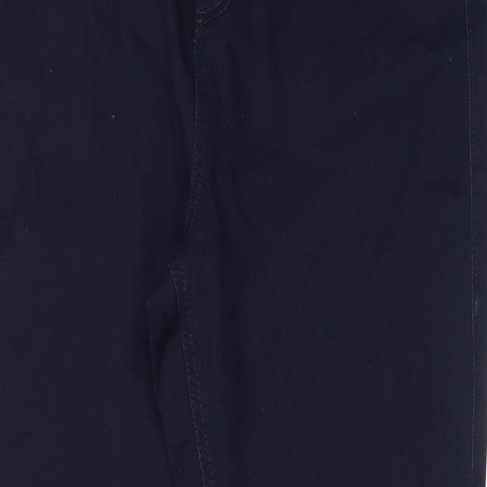 Marks and Spencer Womens Blue Cotton Skinny Jeans Size 18 L28 in Regular Zip - Pockets
