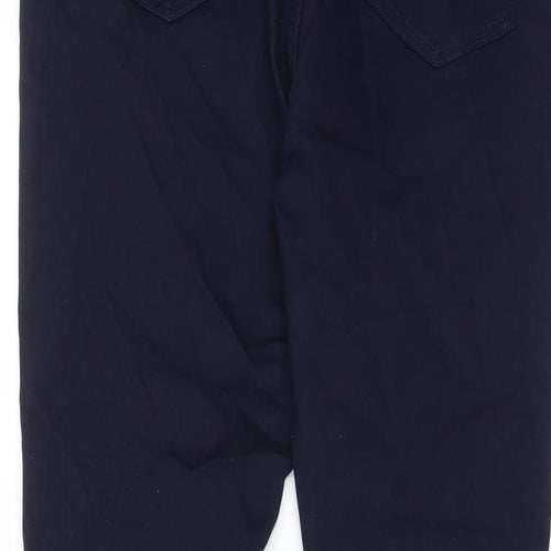 Marks and Spencer Womens Blue Cotton Skinny Jeans Size 18 L28 in Regular Zip - Pockets