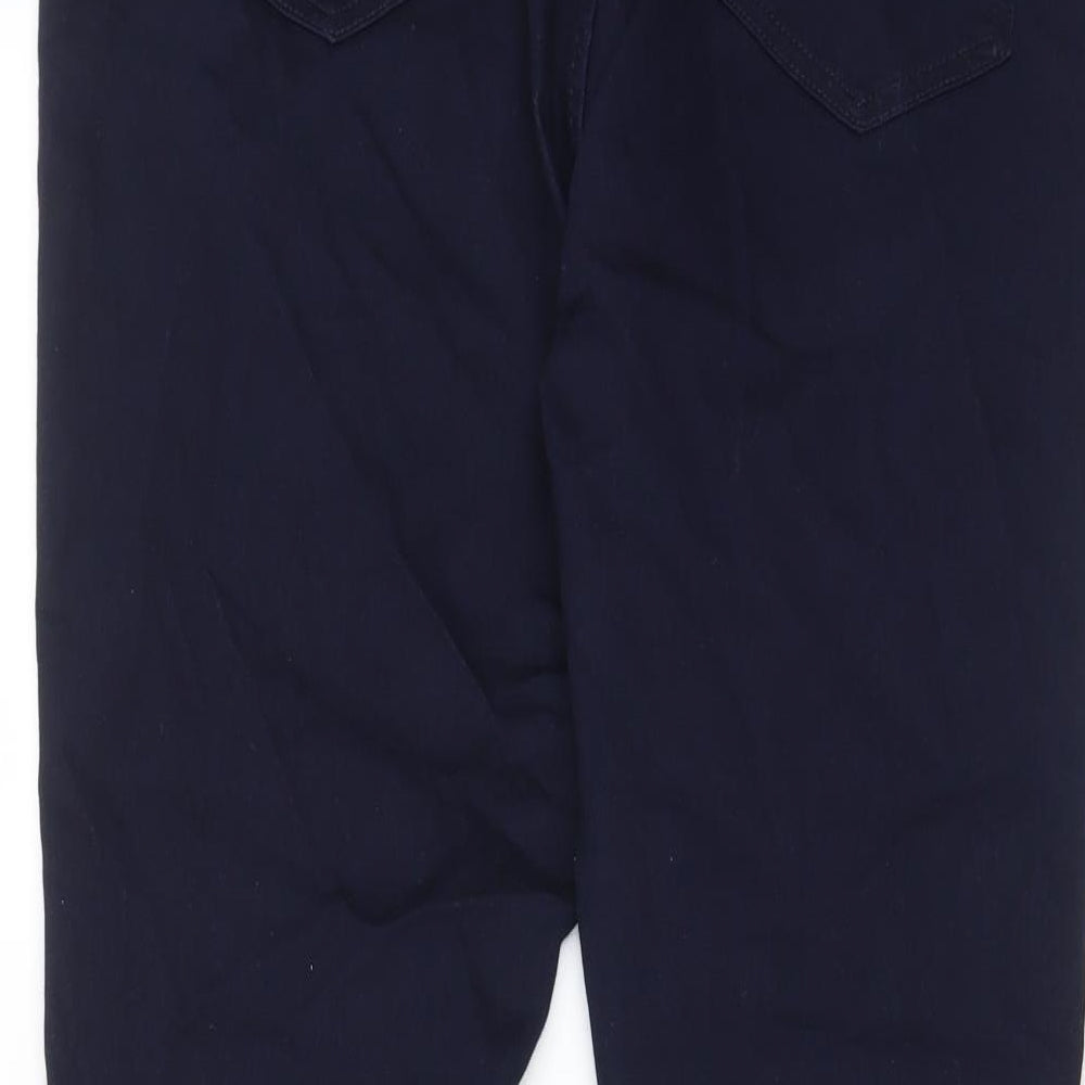 Marks and Spencer Womens Blue Cotton Skinny Jeans Size 18 L28 in Regular Zip - Pockets