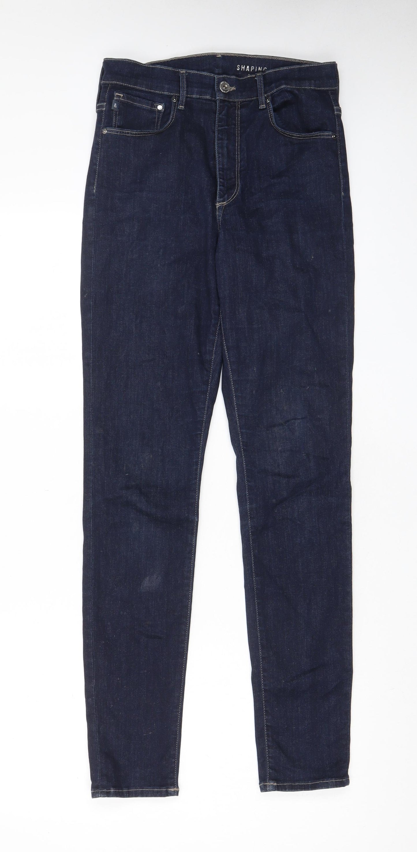 H&M Womens Blue Cotton Straight Jeans Size 29 in L32 in Regular Zip - Pockets, Belt Loops