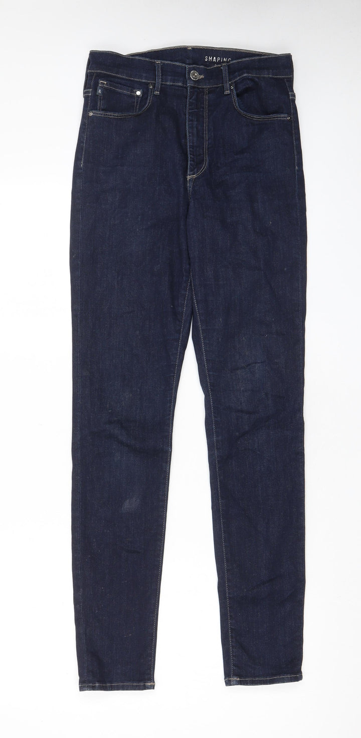 H&M Womens Blue Cotton Straight Jeans Size 29 in L32 in Regular Zip - Pockets, Belt Loops
